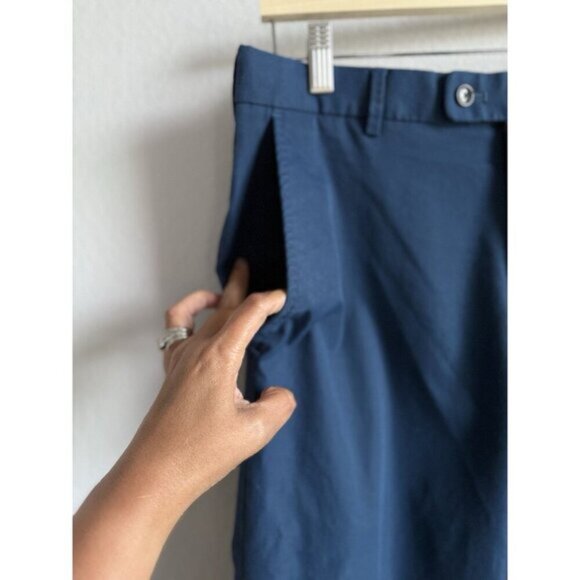 Peter Millar Crown Sport Pants Men 32 X 28.5 Blue Performance Flat Straight Golf - Picture 5 of 10